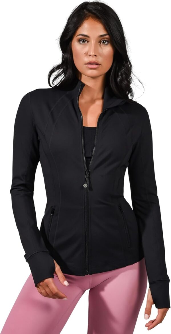90 Degree By Reflex Full Zip Running Track Jacket Lightweight Athletic Slim Fit Jacket with Thumbholes