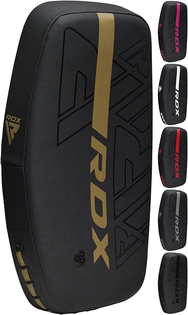 RDX Thai Pads Curved Kickboxing Muay Thai with Solid Handle Grip, Maya Hide Leather KARA Strike Shield for Knees Elbows Kicks Punches, Coaching Training Boxing MMA Martial Arts Taekwondo Combat Sports