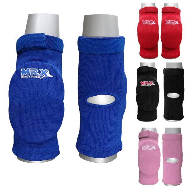 MRX Elbow Protector Arm Brace Pads Knee Support Compression Elbow Guard, Muay Thai, MMA, Kicboxing, Sparring Padded Sleeve Elbow Pads for Basketball Football Skating (Blue L/XL)