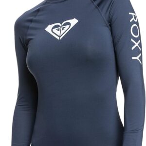 Roxy Women's Long Sleeve Compression Fit Rashguard UPF 50+ Quick Dry Recycled Swim Shirt, Mood Indigo, XX-Large