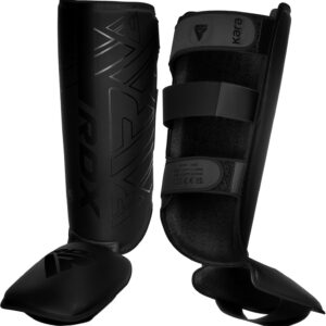 RDX Shin Guards for Kickboxing, Muay Thai and Training Pads, Maya Hide Leather Kara Instep Foam Protection, Leg Foot Protector for Martial Arts, Sparring, BJJ and Boxing Gear