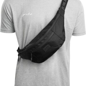 Gold BJJ Goshi Waist Pack - Jiu Jitsu Crossbody and Fanny Pack Bag for No-Gi Training with Wet Gear Storage (Black)