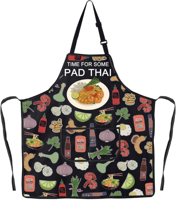 JNIAP Pad Thai Kitchen Apron Pad Thai Lover Gift Pad Thai Squad Gift Pad Thai Maker Gift Thailand Food Apron