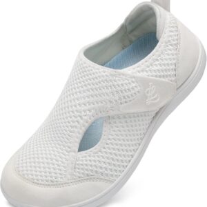 LeIsfIt Womens Wide Diabetic Shoes Adjustable Barefoot Walking Shoes Breathable Zero Drop Sneakers for Wide Width Arthritis Edema Feet