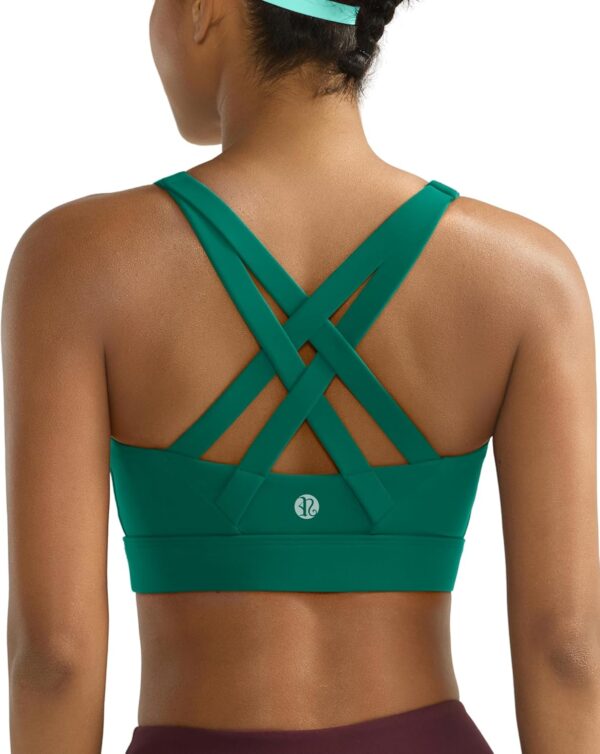 RUNNING GIRL Sports Bra for Women High Support,Molded Cup Strappy Running High Impact Sports Bras for Women