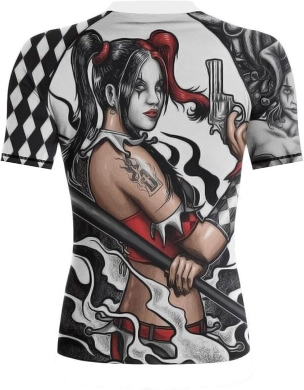 Raven Fightwear Women's The Harlequin Serenity BJJ Rash Guard Short Sleeve MMA White