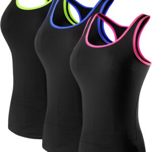 NELEUS Women's 3 Pack Compression Base Layer Dry Fit Tank Top