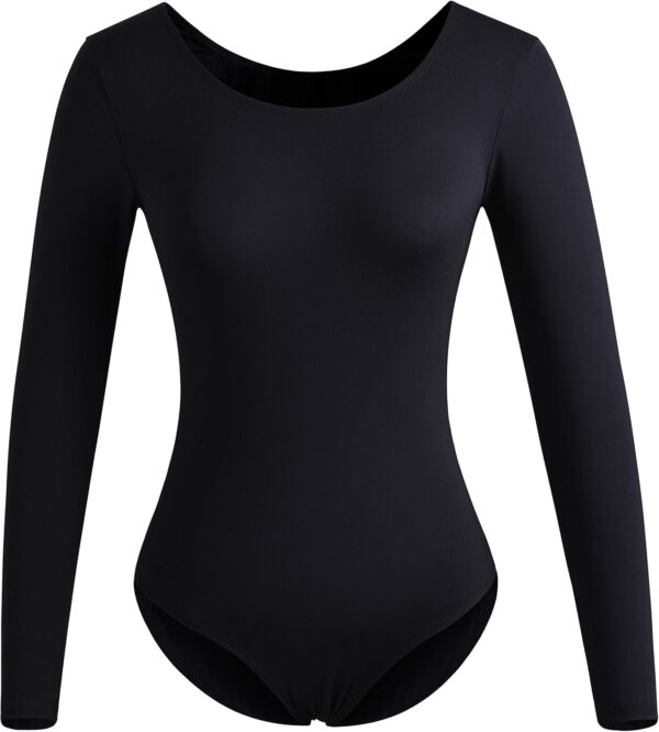 DANSHOW Women Long Sleeve Dance leotards for Ballet Adult lady Train top