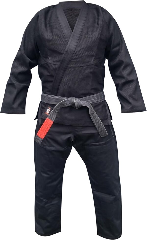BJJ Gi - Brazilian Jiu Jitsu Sports Uniform Blue White Black or Gray Jacket & Pants w White Belt
