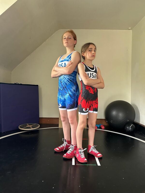 Athena Wrestling - Red Tie Dye Womens/Girls Freestyle Singlet