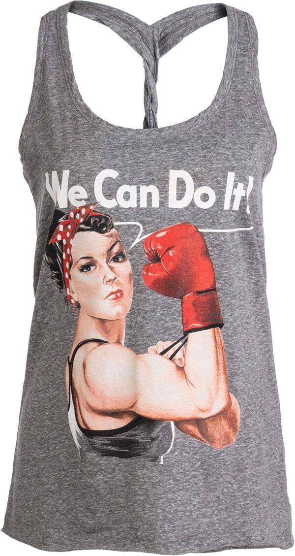 Rosie The Boxer | Funny Riveter Kickboxing Kick Boxing Racerback Tank Top for Women