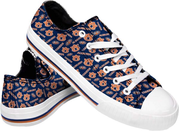 FOCO Auburn Tigers NCAA Womens Low Top Repeat Print Canvas Shoes - 9