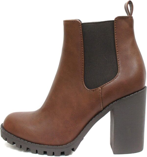 Soda Glove - Ankle Boot w/Lug Sole Elastic Gore and Chunky Heel
