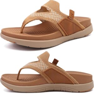 COFACE Womens Fashion Orthotic Flip Flops Recovery Walking Lightweight Athletic Thick Yoga Mat Cushion Thong Sandals With Comfortable Plantar Fasciitis Arch Support