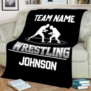 NAZENTI Personalized Wrestling Blanket Gift for Wrestler, Wrestling Team Gift Custom Name Blanket Sofa Throw Blanket Custom Wrestling Gift for Son #4