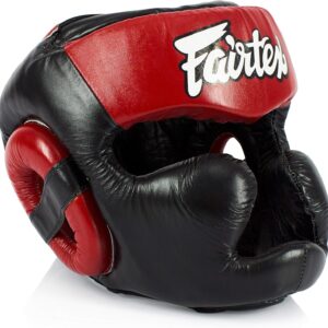 Fairtex Muay Thai & Boxing Headgear | Protective Sparring Head Guard with Adjustable Straps, Multi-Layer Padding, Enhanced Vision & Coverage