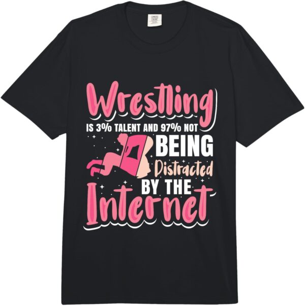 Wrestling is 3% Talent - Girl Wrestler Comfort Colors Adult Heavyweight T-Shirt