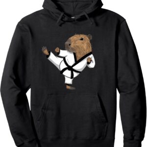 Karate Taekwondo Funny Capybara Jiu Jitsu Women Girls MMA Pullover Hoodie