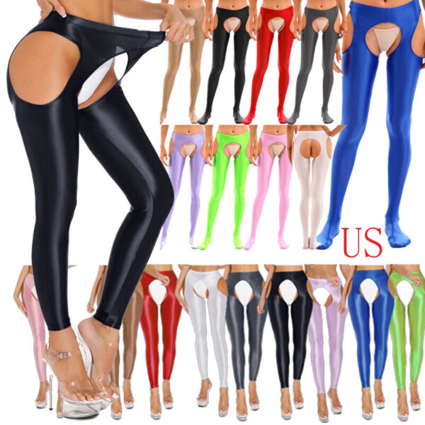 Women's High Waist Gym Stockings Tights Hollow Out Workout Yoga Pants Pantyhose