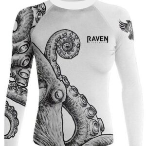 Raven Fightwear Women's Kraken Octopus V2 BJJ Rash Guard MMA White