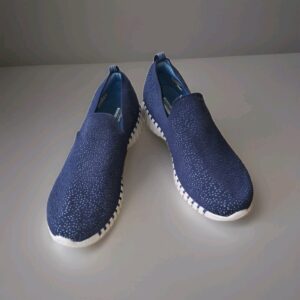 Skechers Goga Mat Shoes Women Sz 12 Navy Blue / Light Blue Specks  SN16701