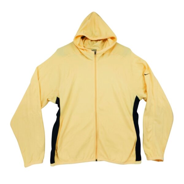 Nike Full Zip Hoodie sz M Womens Yellow Black Dri-Fit Athletic Jacket  Running