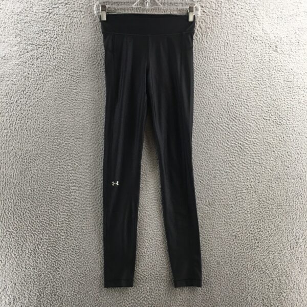Under Armour Heatgear Compression Leggings Women SM Black Mid Rise Elastic Waist