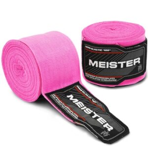 MEISTER PINK 180" SEMI-ELASTIC HAND WRAPS - MMA Mexican Boxing Gloves Women NEW