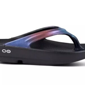 OOFOS Women's OOlala Luxe Recovery Sandals Sz. 6 NEW MIDNIGHT SPECTRA 1401