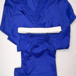 Gi Unisex Adult Size 5 Blue Top/Bottom  + White Belt BJJ Blue 400 Cotton/Poly