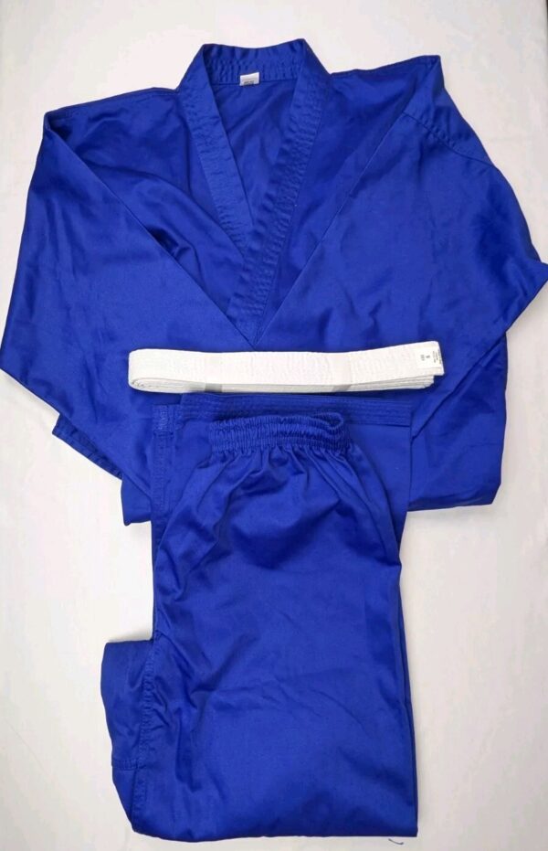 Gi Unisex Adult Size 5 Blue Top/Bottom  + White Belt BJJ Blue 400 Cotton/Poly