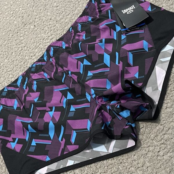 Tapout Shorts Womens M Black Purple Dahlia Curcuit Prestige MMA Athletic Gym NWT
