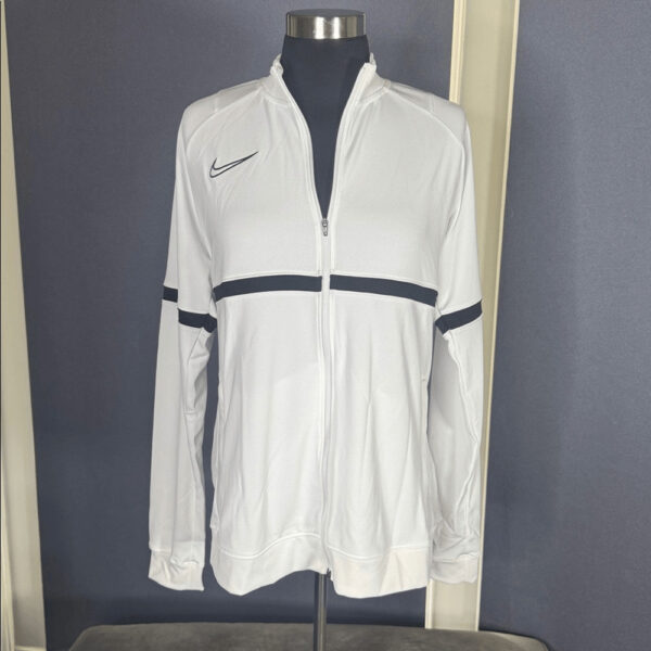 Nike Women’s Dri-Fit Training Sport Jacket Full Zip White Zip Pockets Large NWT