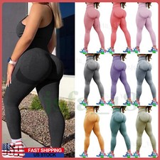 Hot Women Push Up Anti-Cellulite Yoga Pants Ruched Workout Gym Tik Tok Leggings