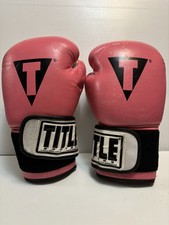 Vintage Title Boxing Gloves Women's Pink & Black Kickboxing Size Regular VGC HTF