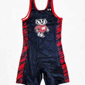 Under Armour Wisconsin Badgers Wrestling Singlet Women's Large Black Red UW028SW