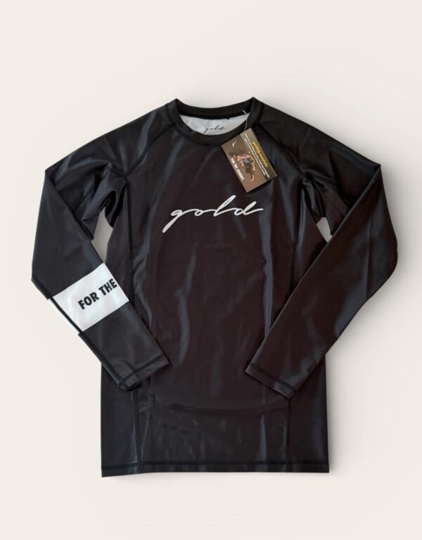 NWT Gold BJJ Foundation Rash Guard Women's Long Sleeve Compression Shirt Medium