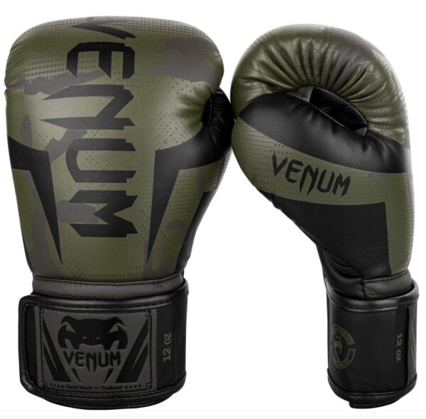 Venum Elite Hook and Loop Boxing Gloves - Khaki/Camo Size 10 Oz, New with Tags