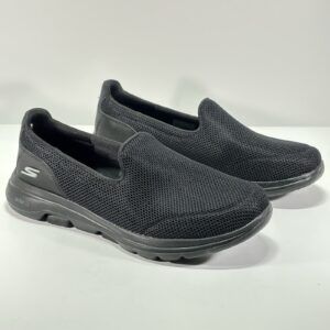 Sketchers Go Walk 5 Goga Mat Black Slip-On Sneakers Women’s 9.5 Comfort Shoes