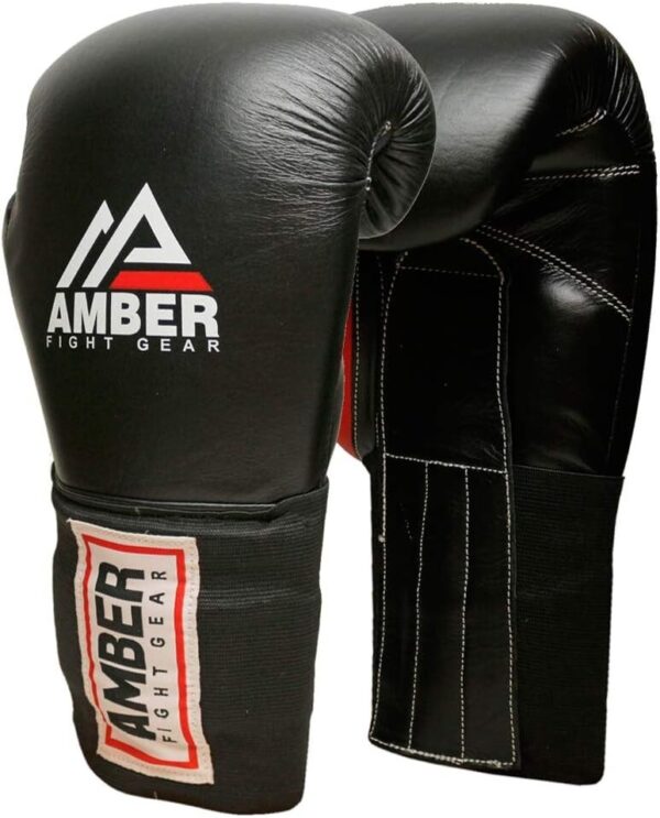 Amber MFG Professional Hook and Loop Leather Training Boxing Gloves