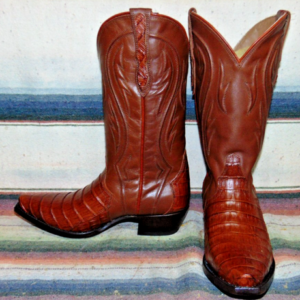 Womens Rujo The Cindy Brown Caiman / Leather Cowboy Boots 7 M New in Box