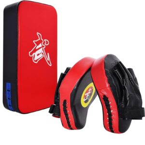 TLBTEK Taekwondo Kick Boxing Mitts and Pads,PU Muay Thai Pads MMA Karate Kick...