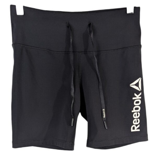 Womens Reebok Compression Shorts Small Drawstring Front CrossFit Long 7 Inseam