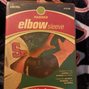 Mueller 417 Padded Elbow Compression Sleeve L XL Black New In Box