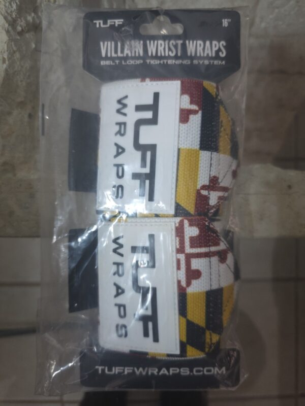 TuffWraps Wrist Wraps 16 Inches Maryland Colors Weight Lifting Brand New Sealed
