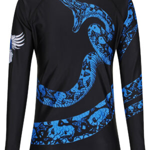 Raven Fightwear Women's Constrictor Snake BJJ Rash Guard MMA Black/Blue