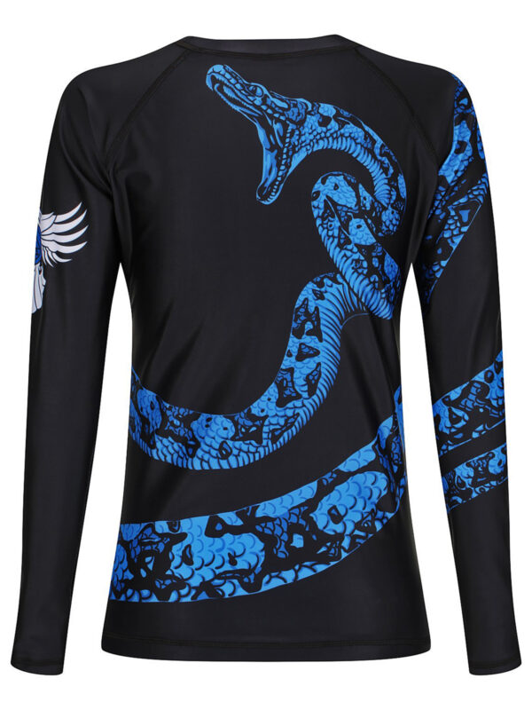 Raven Fightwear Women's Constrictor Snake BJJ Rash Guard MMA Black/Blue