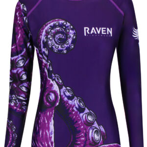 Raven Fightwear Women's Kraken Octopus BJJ Rash Guard MMA Purple/Purple