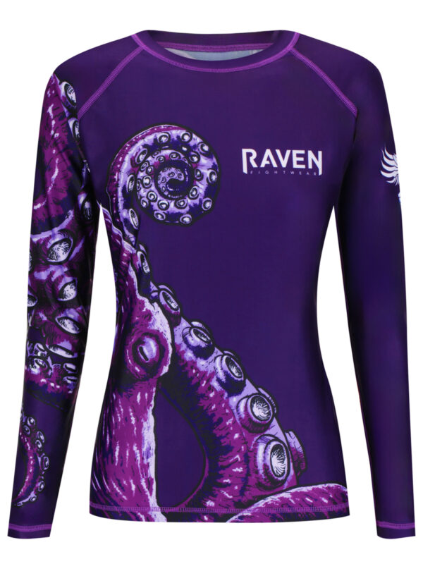 Raven Fightwear Women's Kraken Octopus BJJ Rash Guard MMA Purple/Purple