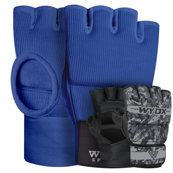 WYOX Boxing Hand Wraps and MMA Glove Combo for Kickboixng,Training,MMA,Sparring